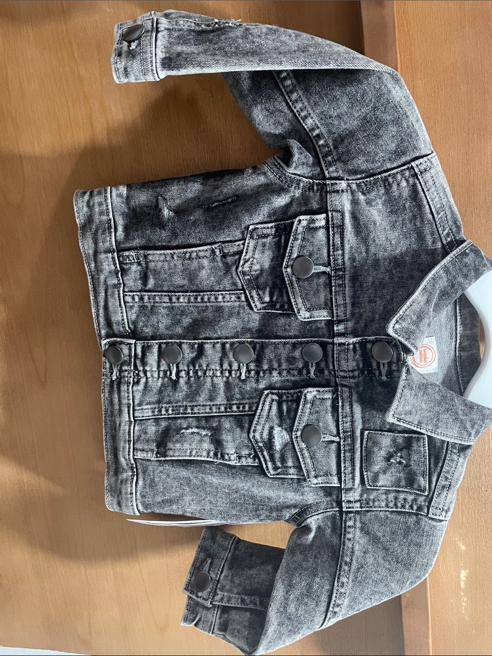 H&M Black Acid-Wash Denim Jacket - Kids